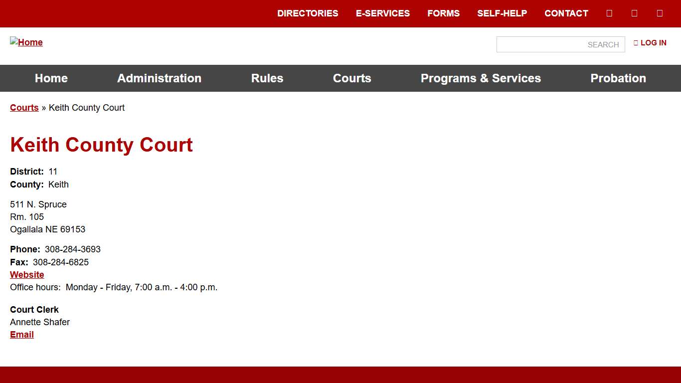 Keith County Court Nebraska Judicial Branch