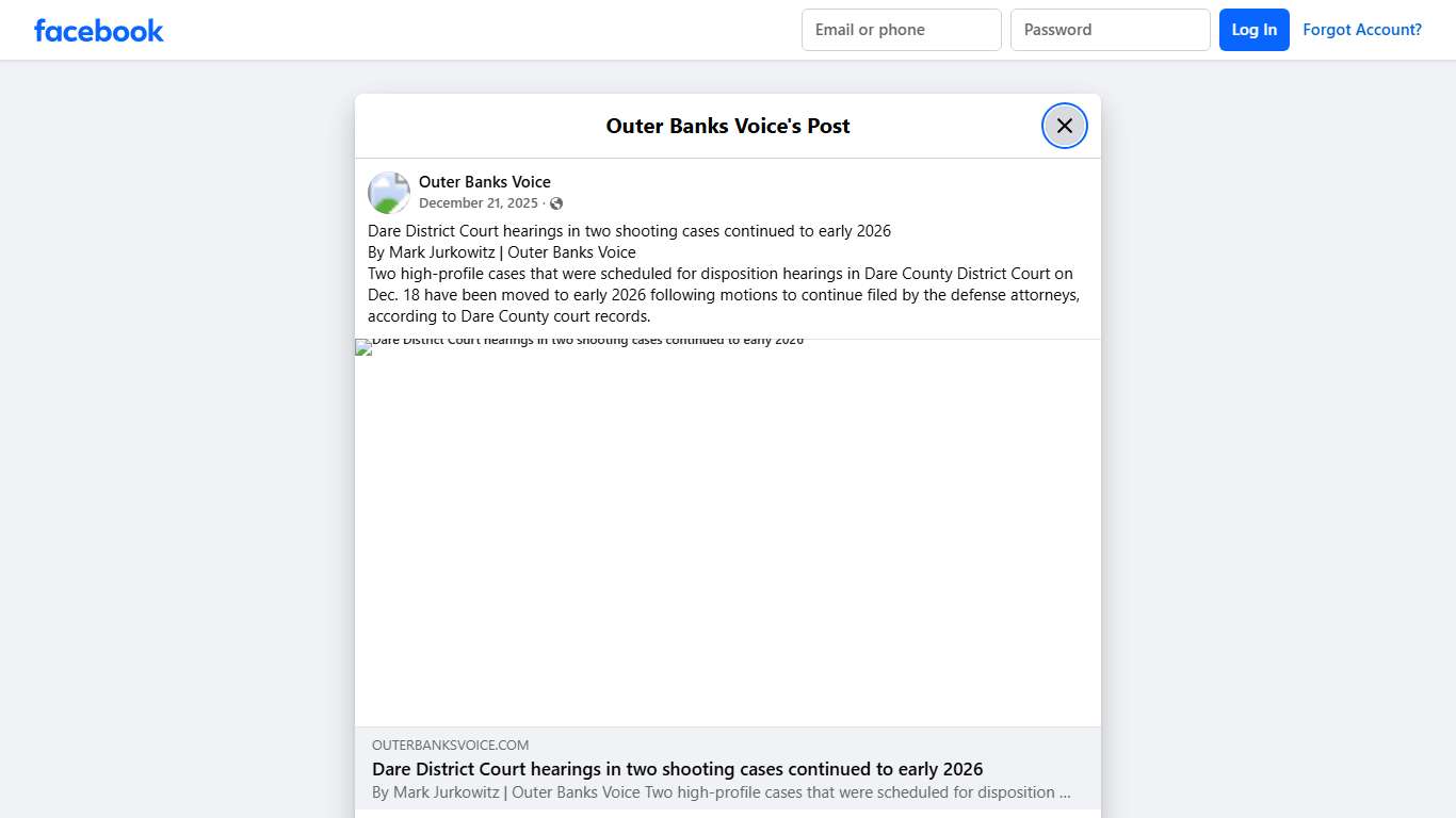 Dare District Court hearings in two... - Outer Banks Voice Facebook